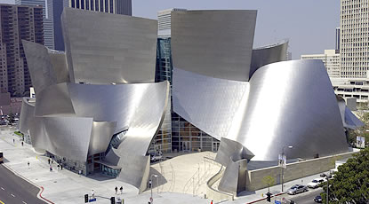 exterior of Gehry's concert hall in LA
