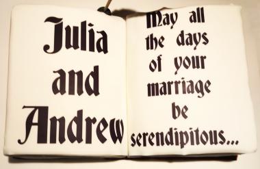 Andrew and Julia May all the days of your marriage be serendipitous